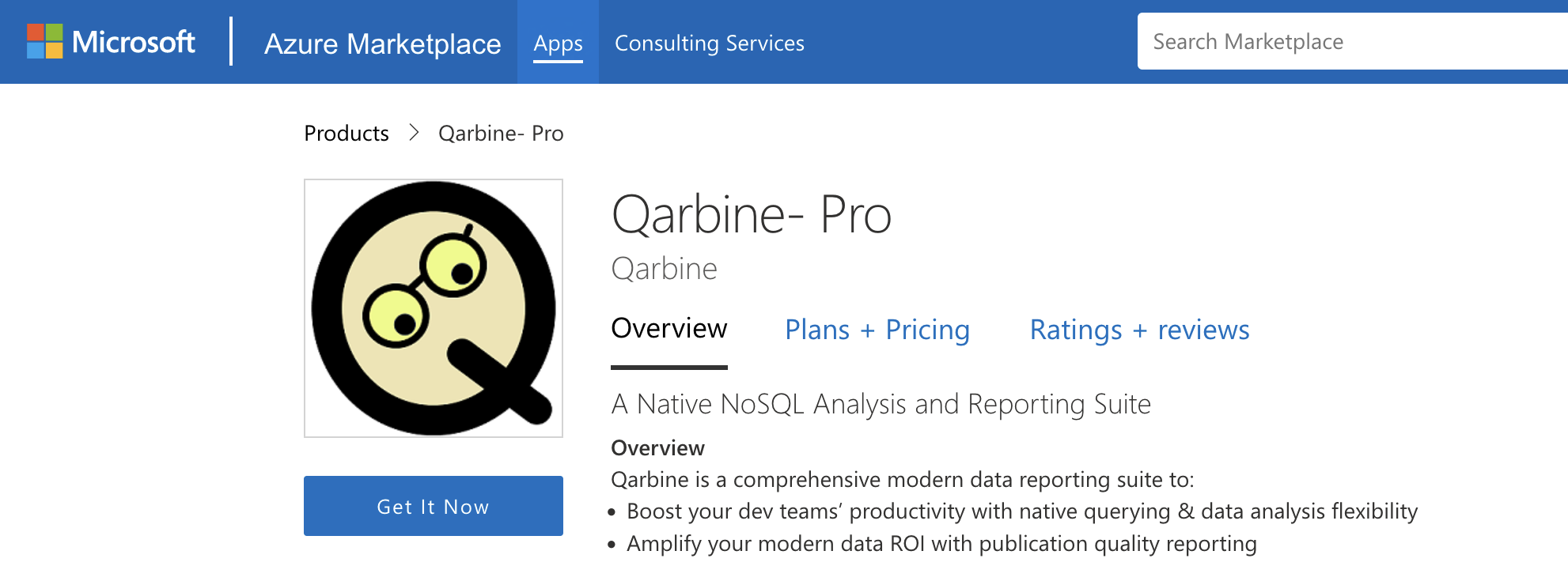 Qarbine Now Available in the Microsoft Azure Marketplace